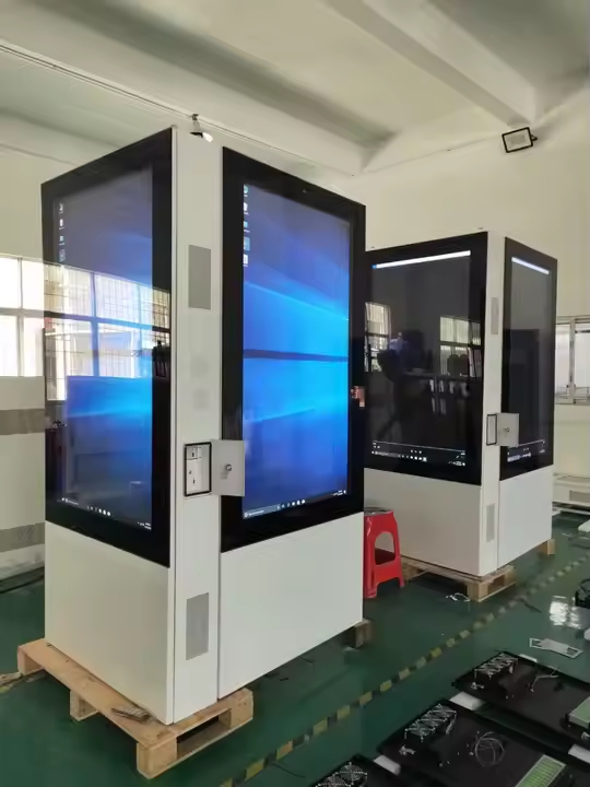 49 55 65 polegadas ao ar livre AG AR Glass 4K Sinalização digital de dupla face com 4G